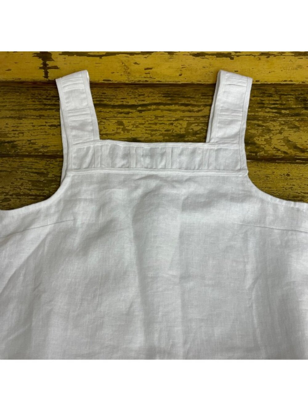 Madewell Embroidered Eyelet Square Neck Linen Tank Mini Dress White Sz 8 - Picture 6 of 11